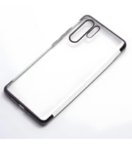 Huawei P30 Pro Kılıf Dört Köşeli Lazer Silikon Kılıf (Siyah)