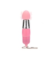 Mini Anahtarlık Vibratör – 3 Başlıklı Kompakt Masaj Cihazı Pembe