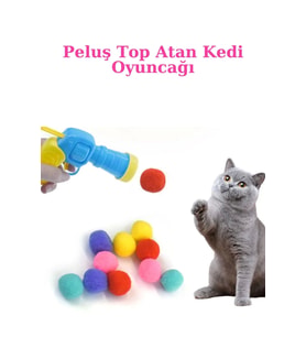 Özel Seri İnteraktif Kedi Oyun Tabancası Peluş Top Atan Tabanca Seti