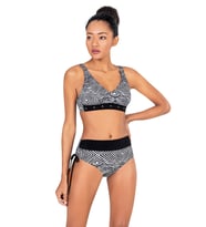 Endeep Kadın Zebra Desenli Yüksek Bel Toparlayıcı Bikini Takımı