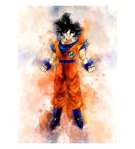 Goku - Dragon Ball Z Suluboya Tablo Ahşap Poster Dekoratif