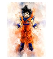 Goku - Dragon Ball Z Suluboya Tablo Ahşap Poster Dekoratif