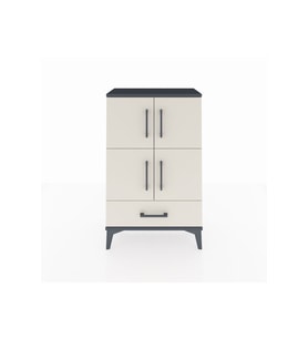 Arges Komodin 4 Raflı Tek Çekmeceli 4 Kapaklı 60x30x96 Antrasit-Aytaşı