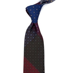 Küçük Desen Çok Renkli Patchwork Klasik Kravat KK12220 (Karışık)