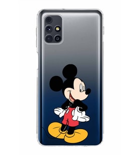 Samsung Galaxy M31s  Kamera Korumalı Kapak Mickey Mouse Tasarımlı  Şeffaf  Kılıf
