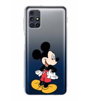 Samsung Galaxy M31s  Kamera Korumalı Kapak Mickey Mouse Tasarımlı  Şeffaf  Kılıf