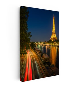 Kanvas Tablo Paris Eyfel Kulesi Nehir Kenarı Şehir Mimari Tablo Ev Ofis Duvar Dekoru