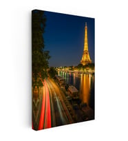Kanvas Tablo Paris Eyfel Kulesi Nehir Kenarı Şehir Mimari Tablo Ev Ofis Duvar Dekoru