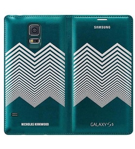 Galaxy S5 ile Uyumlu Nicholas Kırkwood Flip Wallet Kılıf Mavi Beyaz EF-WG900RKEGWW