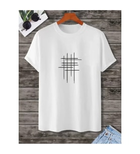 Unisex Baskılı Oversize T-Shirt - Beyaz
