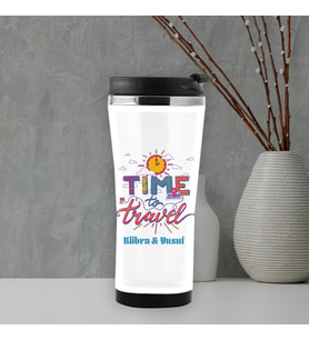 Tatilcilere İsme Özel Termos Mug (Beyaz)