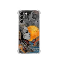 PrintiFy Samsung Galaxy S22plus ile Uyumlu Simya Serisi Mozaik Tanrıça Tasarımlı Uv Baskılı Köşe Korumalı Antişok Kılıf
