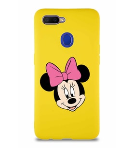Oppo A5S Soft Premier Kapak Minnie Mouse-C Tasarımlı Silikon Kılıf - Sarı (Şeffaf)