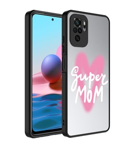 Xiaomi Redmi Note 10 Kılıf Aynalı Desenli Kamera Korumalı Parlak Mirror Kapak (Renksiz)
