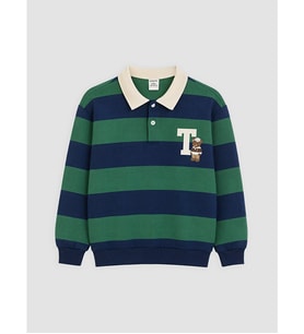 LCW Kids İndigo Polo Yaka Çocuk Kalın Sweatshirt