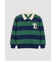 LCW Kids İndigo Polo Yaka Çocuk Kalın Sweatshirt
