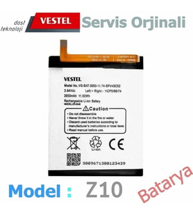 Vestel Venüs Z10 Batarya Z10 Uyumlu Sıfır Vakumlu Ambalajında Garantili Batarya