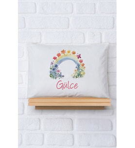 Pia Baby Premium %100 Pamuk İsme Özel Kız Bebek Yastık Kılıfı 35*45 cm 5057-12