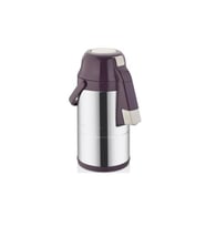 Cooker 3,5 Litre İnox Pompalı Çelik Termos CKR-2008 Mor (Siyah-Gri)