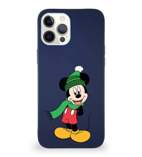 Apple iPhone 12 Pro Max Soft Premier Kapak Mickey Mouse-G Tasarımlı Silikon Kılıf - Lacivert (Şeffaf)
