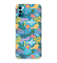 Tecno Spark 7T ile Uyumlu 1mm Kapak Memphis Desen Tasarımlı Şeffaf Silikon Kılıf
