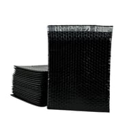 Siyah Bantlı Kapaklı Baloncuklu Torba, Balonlu Patpat Torba 20Cm(En)X25Cm(Boy)+5Cm(Kapak) 10 Adet (K.Siyah)