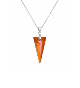 925 Ayar Swarovski Taşlı 28mm Spike Pendant Sunflower Kadın Gümüş Kolye