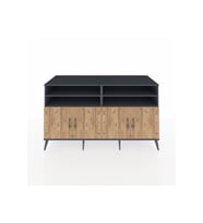 Kronos Konsol 6 Raflı 4 Kapaklı 176x59x99 Antrasit-Çam/Antrasit
