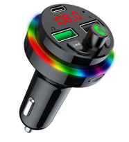 Sprange STF1 Rgb Işıklı PD 25W + QC 3.1A Şarj Bluetooth 5.1V Fm Transmitter  (Siyah)