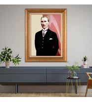 Altın Varaklı Paspartulu Çerçeveli Tablo hb453