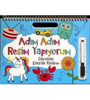 Adım Adım Resim Yapıyorum - Mavi Kapak - Silinebilir Etkinlik Kitabım