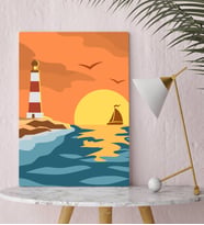 BK Gift Deniz Feneri Tasarımlı Kanvas Tablo-2
