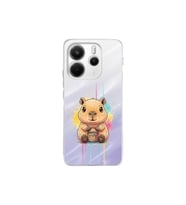 Redmi Note 14 5G ile Uyumlu Splash Kapibara Tasarımlı Şeffaf Silikon Kılıf