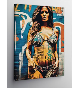 Kanvas Tablo Pop Art Bikinili Kadın