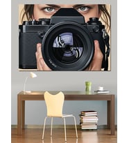 Fotoğraf Makinesi Lens Detayı Dekoratif Kanvas - Mdf Ahşap Tablo