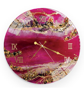 Gold Desen Cam Saat - 60 cm