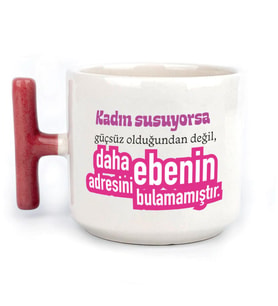 Kadın Susuyorsa Baskılı Kadınlar Günü Kırmızı Kulplu T Kupa