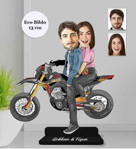 Kişiye Özel Mortorcu Sevgili  Ahşap Eco Biblo -1