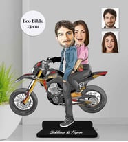 Kişiye Özel Mortorcu Sevgili  Ahşap Eco Biblo -1