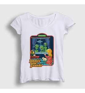 Presmono Kadın Beyaz Jenny's New Friends T-Shirt 538592tt