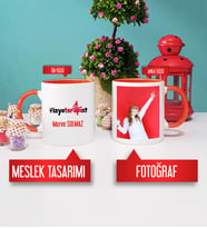 Fizyoterapist Kupa Bardak Turuncu Fotoğraflı