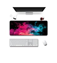 SonicTouch Klavye Mousepad 40x90cm Dikişsiz Pürüzsüz Sıvı Geçirmez Kaymaz Taban Neon Duman Dansı
