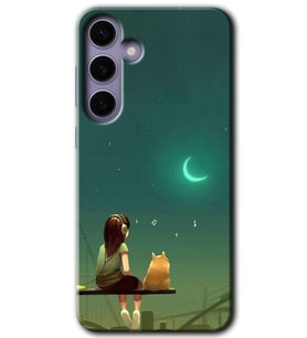 Galaxy S24 Plus Kılıf HD Desen Baskılı Kılıf - Kedili Kız