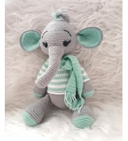 Atkılı Fil Nana Amigurumi Organik Oyuncak
