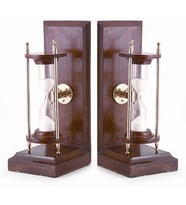 DENİZCİLİK GRUBU-Marine Pirinç Aksesuar-KİTAP STOP KUM SAATİ-21*26*9 CM-JTTR31445 (Kahverengi)
