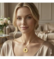Kişiye Özel 925 Ayar Gümüş Çin Şans Parası Kolye – Feng Shui Bereket Sembolü Yuvarlak Madalyon Kolye (Gold)