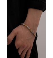 Ottoman 4mm Polo Gümüş-Altın  Renk  Erkek Bileklik Künye İnce Model