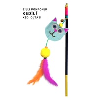 Kedili Ponponlu Zilli Kedi Oltası