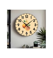 Dekoratif Türkçe Rakamlı UV Baskılı Duvar Saati (Sessiz) Akar Mekanizma 40CM Metal Akrep Yelkovan