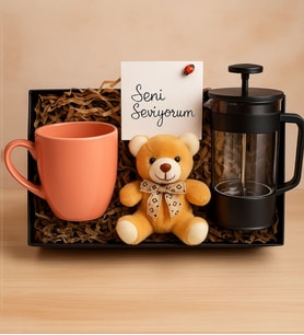Pembe Kupalı French Press Hediye Kutusu